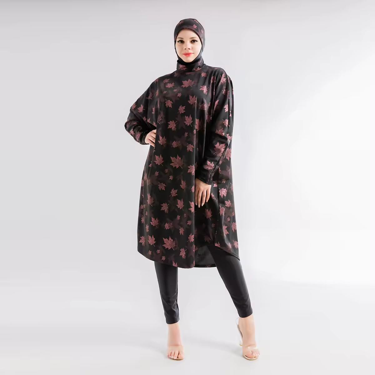 Printing Swimwear For Muslim Woman Suit 3pcs Comfortable Burkini Muslim Swimsuit