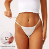 Women's Micro Modal G-String Thong Solid Sexy Low Waist T-Back Panties Rhinestone Letters Seamless Female Lingerie Thong Panties