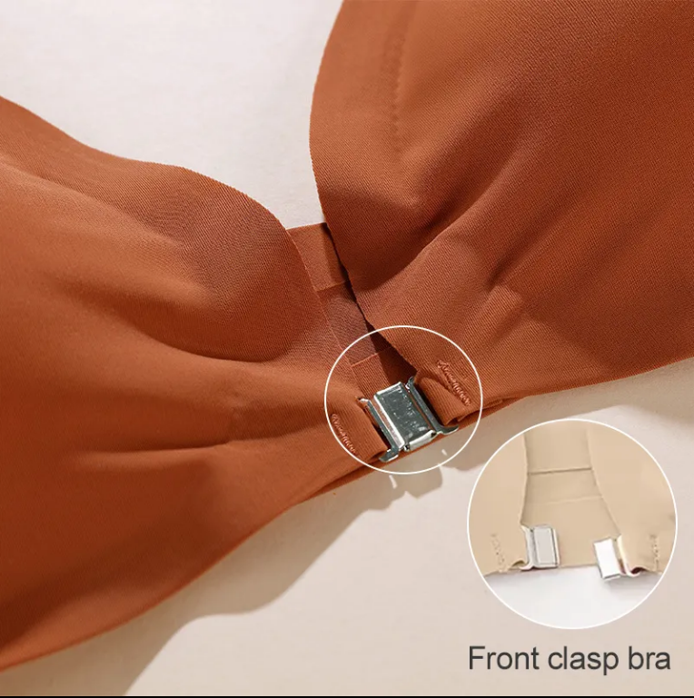 Seamless Wireless Front Closure Bra Backless Lingerie Adjusted Push up Women Brassiere Anti-sagging Underwear Plus Size Bralette