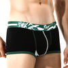 Custom Lettering Waistband Men's Underwear Boxer Shorts With Combined Color Binding Tape Around Pouch