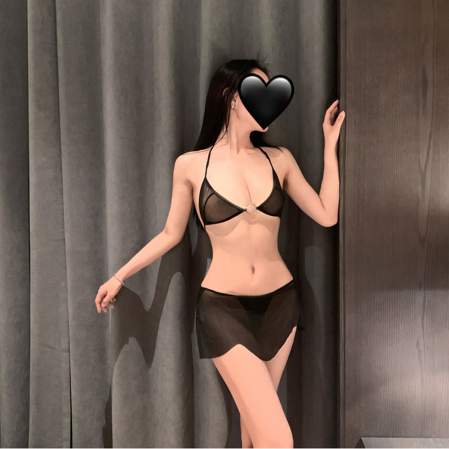 Sexy Women's Lingerie Set Satin Mesh Transparent Strap Bra Panties Three-Piece Lace Garter Woman Lingerie Set