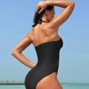 Summer New Women One Piece Swimsuit Black Color Swimming Suit