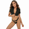 Ladies Short Sleeve 2 Piece Set Thong Swimsuits Set for Women 