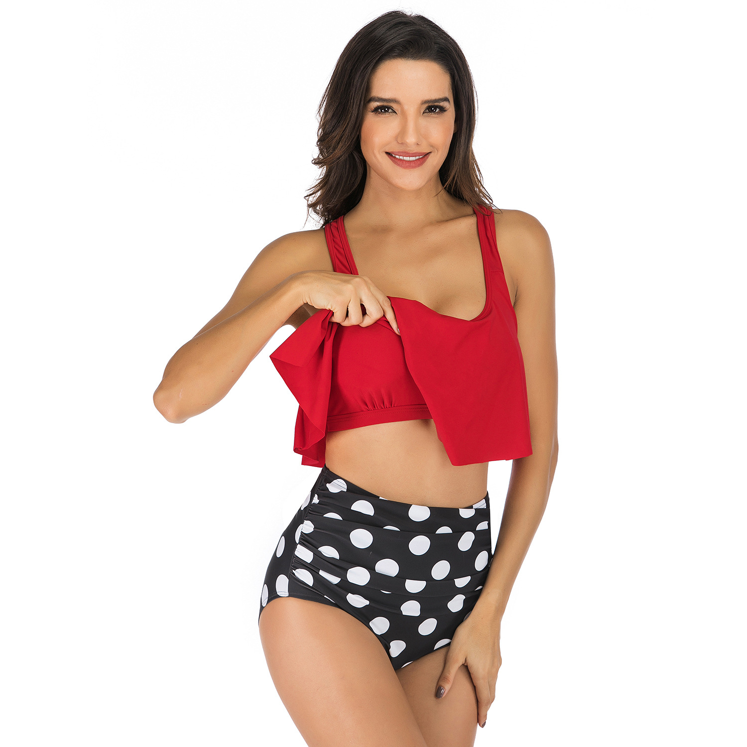 Women's Stretch Bathing Suits Color Block Slimming Swimwear Tummy Control One Piece Swimsuits