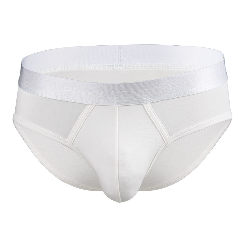Breathable Men's Briefs Sexy Mid-rise Size Antibacterial Silk Knitted Underwear with Low Waist