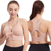Plus Size Shock-absorbing Sports Yoga Underwear Cross Back Front Zipper Fitness Bras