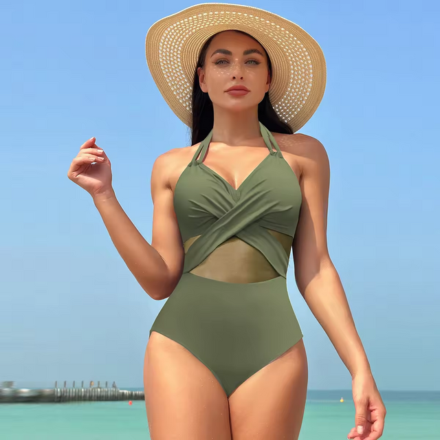Summer New Women One Piece Swimsuit Black Color Swimming Suit