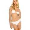 Women Sexy Beach Swimsuit Sheer Rhinestones Mesh Swimming Pool Swimwear Cover Up