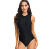 Flattering One Pieces Monkini Cheap Zipper Bathing Suit Curvy Beach Bikinis