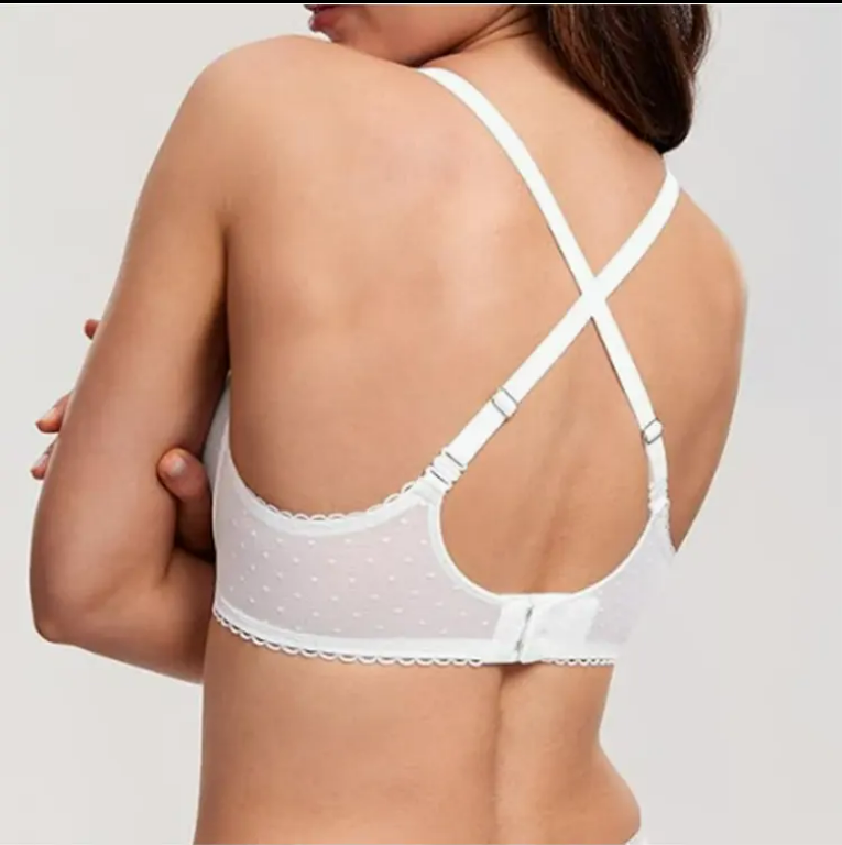 Form-fitting Lace Bra See-through Translucent Mesh Comfortable Breathable Women's Bra with Underwire