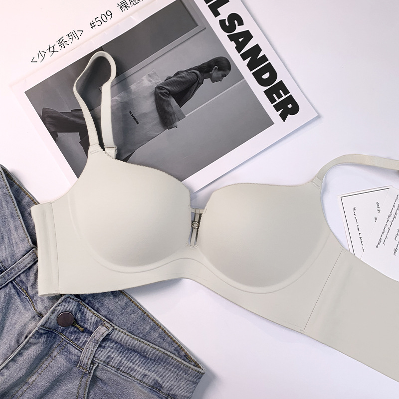 Authentic Summer Thin Style Women's Intimates Small Breasts Push-Up Enlargement Adjustable Breast-Retracting Solid Seamless Bra