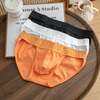 Men's Mid-Waist Modal Ribbed High-Cut Briefs Comfortable XL Sexy Print Shorts Knitted Fabric Men's Underwear Waist