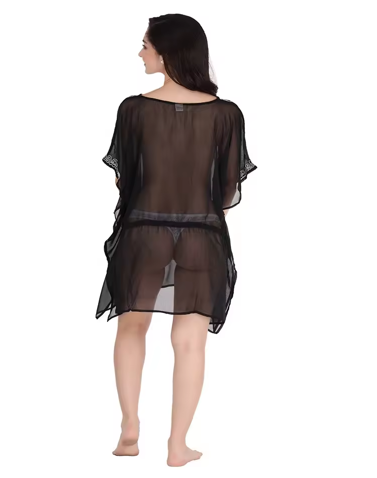 New Design Embroidered Elegant Style Beaded Sequins Kaftan Caftan Top Woman Blouse One Size