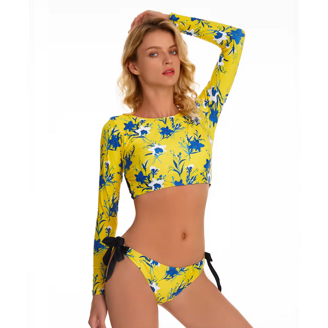 Women Two Piece Rash Guard Swimsuits Swim Shirt Bathing Suit with Gril Rashguard