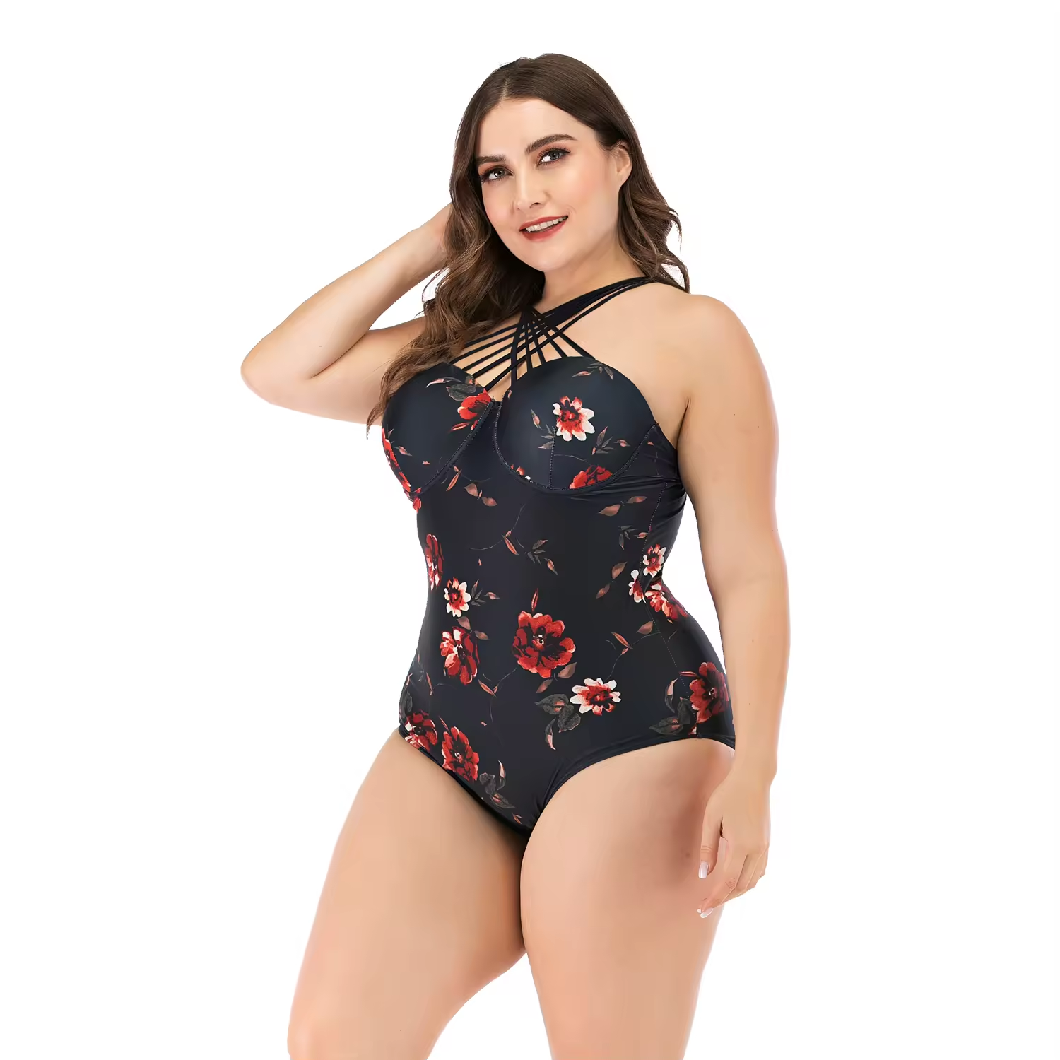 Plus Size Women One Piece Swimwear & Beachwear Underwire Push Up Bathing Suit
