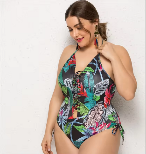 Summer Women One-Piece Swimsuit Bandage Crotchless Swimwear One Piece Swimsuit